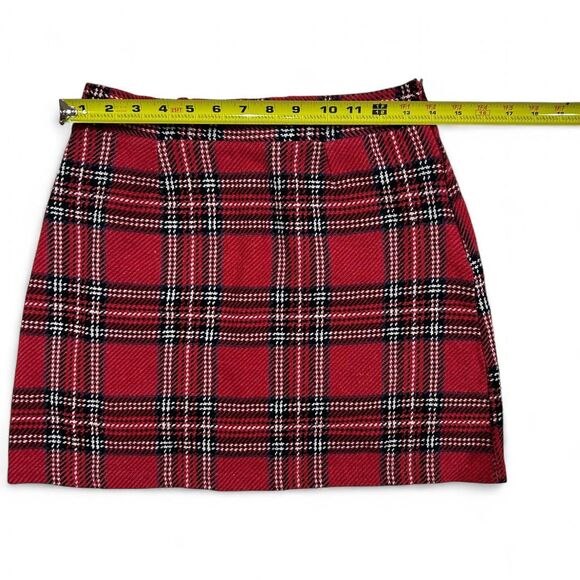 Plaid Red Mini Skirt - Picture 3 of 5